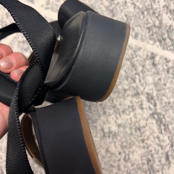 UGG Australia Lennox Textile Patient Leather Strappy Black mid-platform sandal - Picture 7 of 9